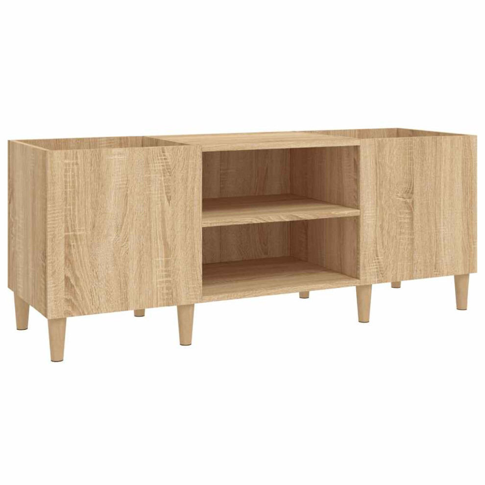 Vidaxl (Sonoma Oak, 121 X 38 X 48 Cm) Record Cabinet Office Vinyl Storage Cabinet Sideboard Engineered Wood