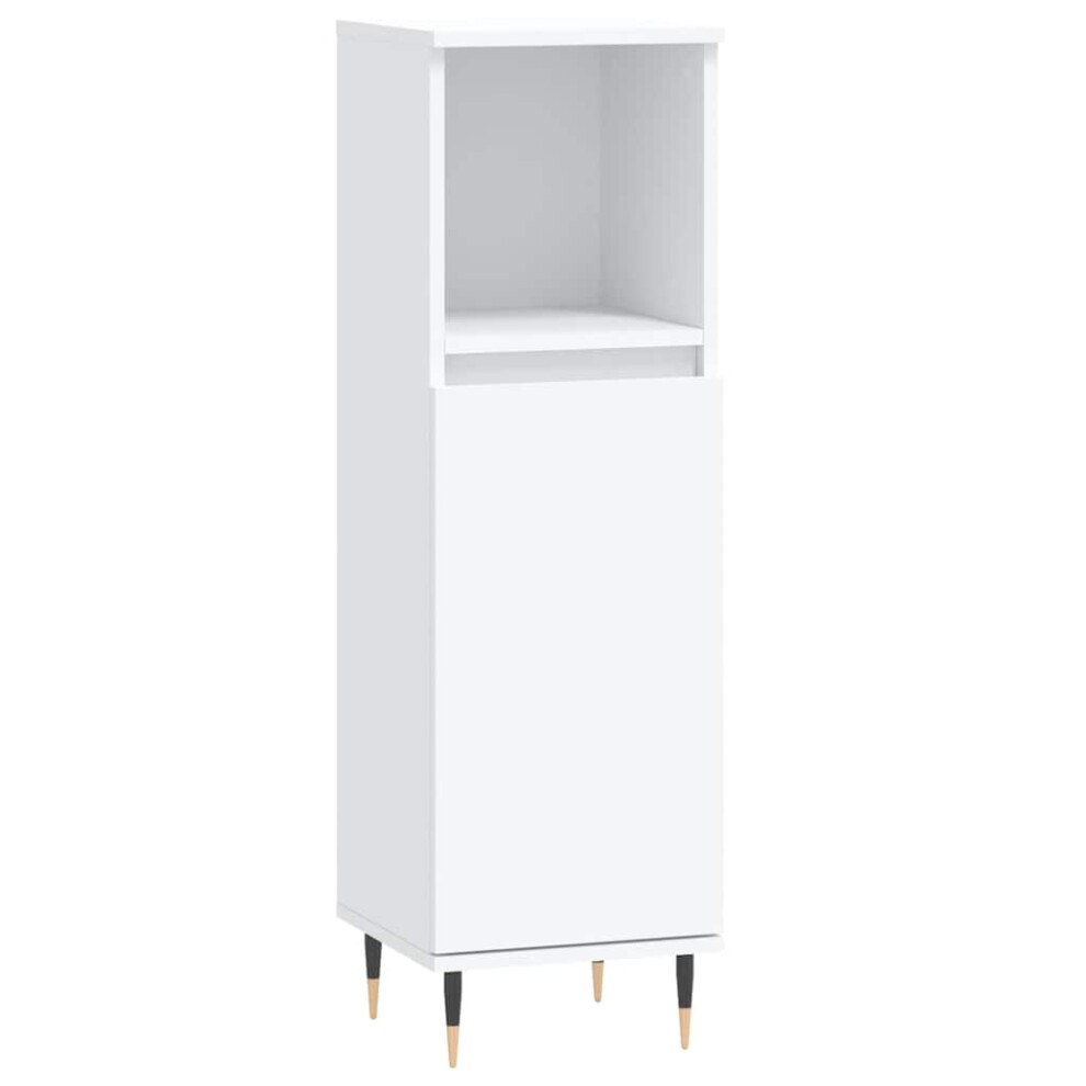 Vidaxl Bathroom Cabinet Vanity Unit Highboard Cupboard White Engineered Wood