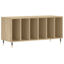 (sonoma oak) vidaXL Record Cabinet Record Storage Cabinet High Gloss White Engineered Wood