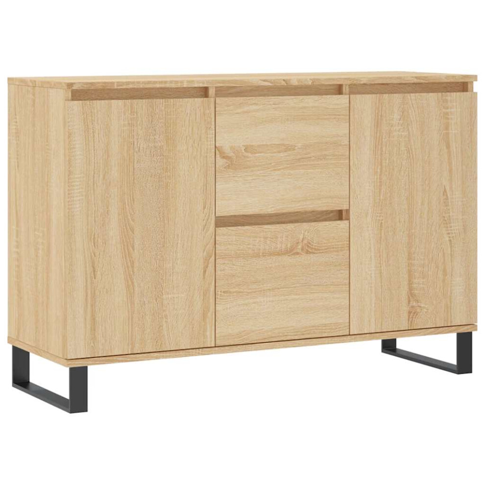 VIDAXL Sideboard - Sonoma Oak - 2 Door 2 Drawer - Brown - Image 3