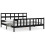 VidaXL (black, 200 x 200 cm) vidaXL Bed Frame Bed Base Platform Bed with Headboard Grey Single Solid Wood 1