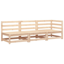 (natural pine, corner + 2x chair) vidaXL Garden Lounge Set Outdoor Lounge Set Corner Sofa Couch Solid Pinewood