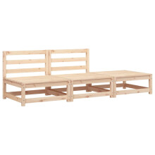 (natural pine, 2x chair + footrest) vidaXL Garden Lounge Set Outdoor Lounge Set Corner Sofa Couch Solid Pinewood