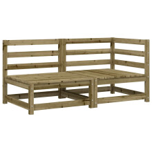 (natural impregnated, corner + chair) vidaXL Garden Lounge Set Outdoor Lounge Set Corner Sofa Couch Solid Pinewood