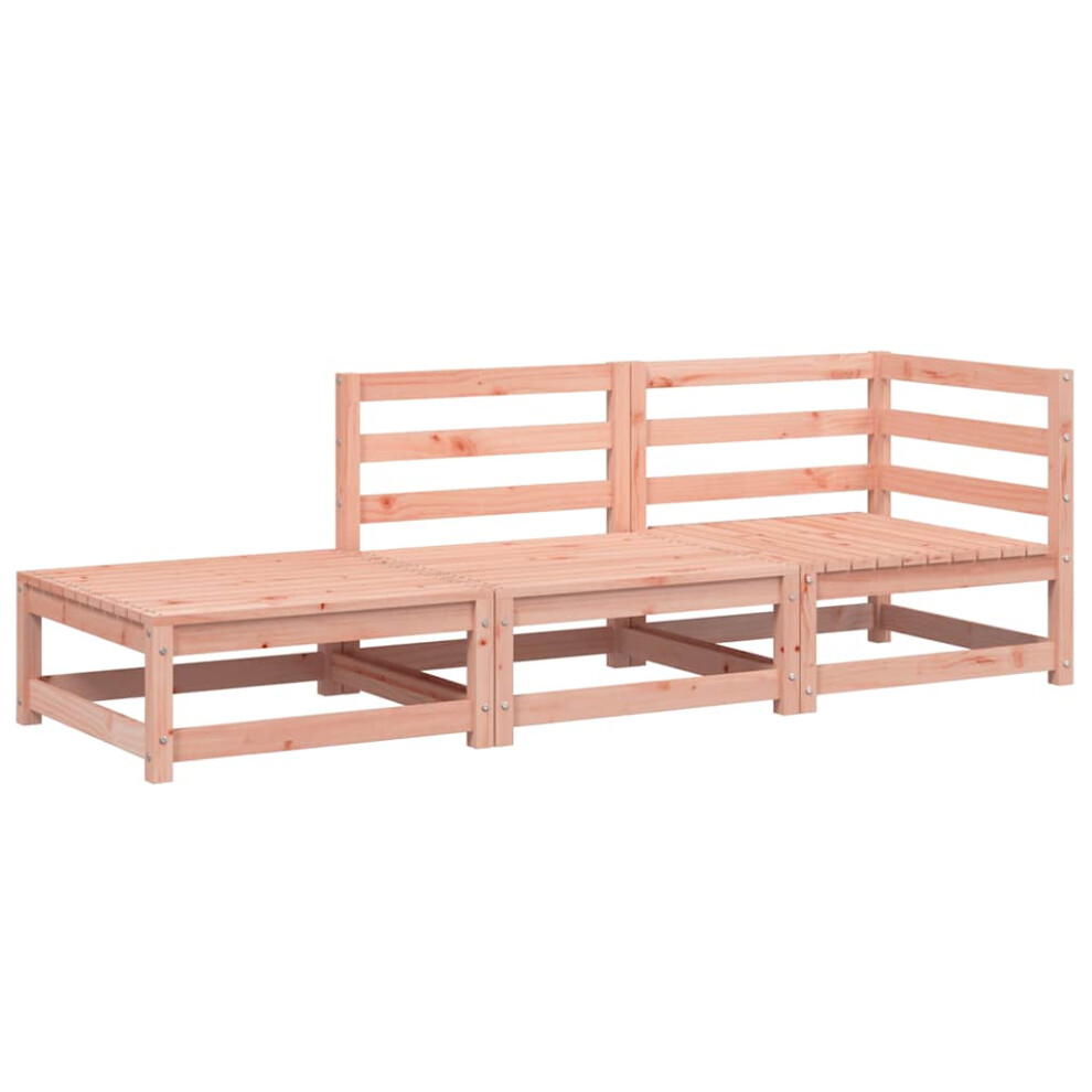 Vidaxl (Natural Douglas, Corner + Chair + Footrest) Garden Lounge Set Outdoor Lounge Set Corner Sofa Couch Solid Pinewood