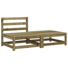 (natural impregnated, chair + footrest) vidaXL Garden Lounge Set Outdoor Lounge Set Corner Sofa Couch Solid Pinewood
