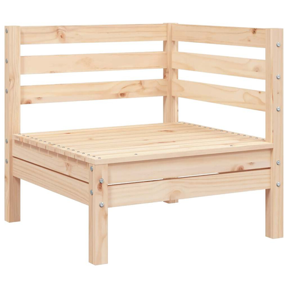 Vidaxl (Natural Pine, 1 Pcs/Corner Sofa) Garden Sofa Outdoor Sofa Wooden Sectional Sofa Seat Solid Wood Pine