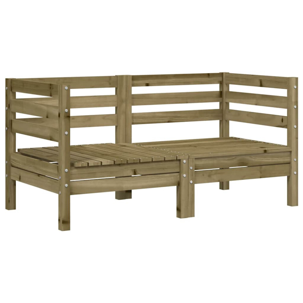 Vidaxl (Natural Impregnated, 2 Pcs/Corner Sofa) Garden Sofa Outdoor Sofa Wooden Sectional Sofa Seat Solid Wood Pine