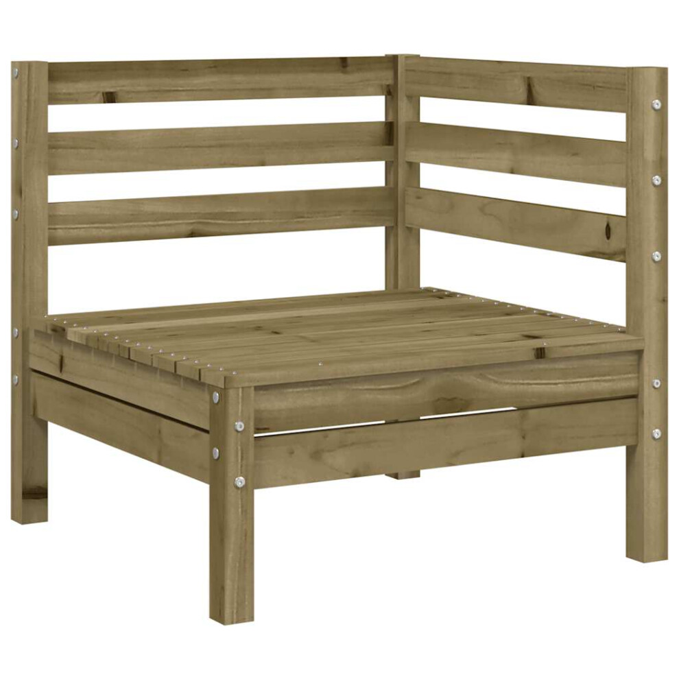 Vidaxl (Natural Impregnated, 1 Pcs/Corner Sofa) Garden Sofa Outdoor Sofa Wooden Sectional Sofa Seat Solid Wood Pine