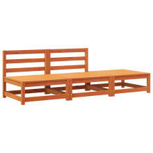 (brown pine, 2x chair + footrest) vidaXL Garden Lounge Set Outdoor Lounge Set Corner Sofa Couch Solid Pinewood