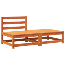 (brown pine, chair + footrest) vidaXL Garden Lounge Set Outdoor Lounge Set Corner Sofa Couch Solid Pinewood