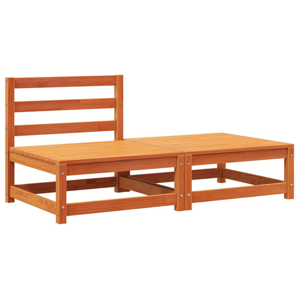 Vidaxl ( Pine, Chair + Footrest) Garden Lounge Set Outdoor Lounge Set Corner Sofa Couch Solid Pinewood Brown