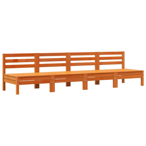 VidaXL vidaXL Garden Sofas Armless Outdoor Sofas 4 pcs Wax Brown Solid Wood Pine