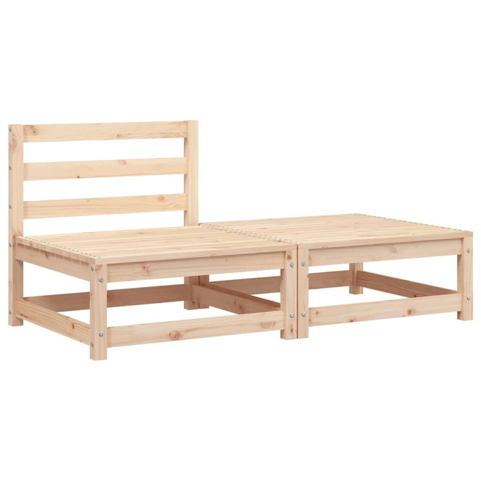 Vidaxl (Natural Pine, Chair + Footrest) Garden Lounge Set Outdoor Lounge Set Corner Sofa Couch Solid Pinewood