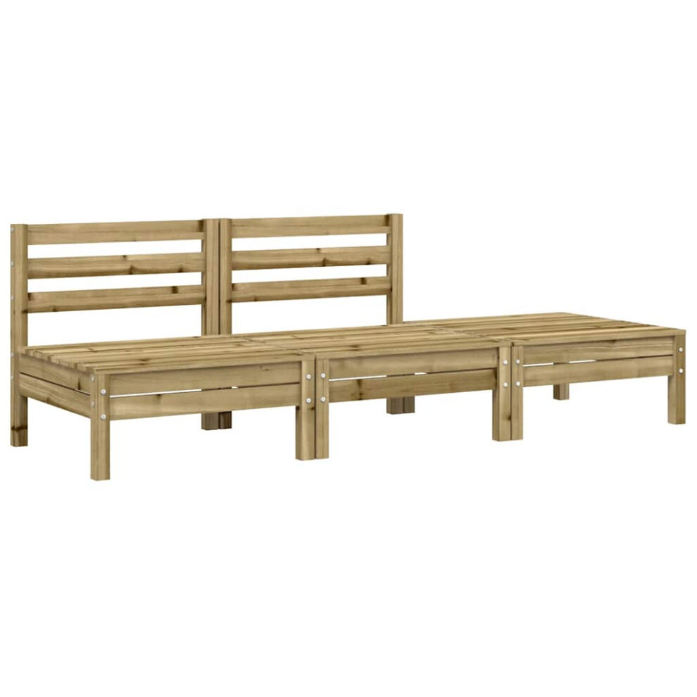 Vidaxl Garden Sofa 3-Seater Outdoor Sectional Sofa Couch Impregnated Wood Pine