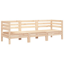 vidaXL Garden Sofa 3-Seater Outdoor Sectional Sofa Patio Couch Solid Wood Pine