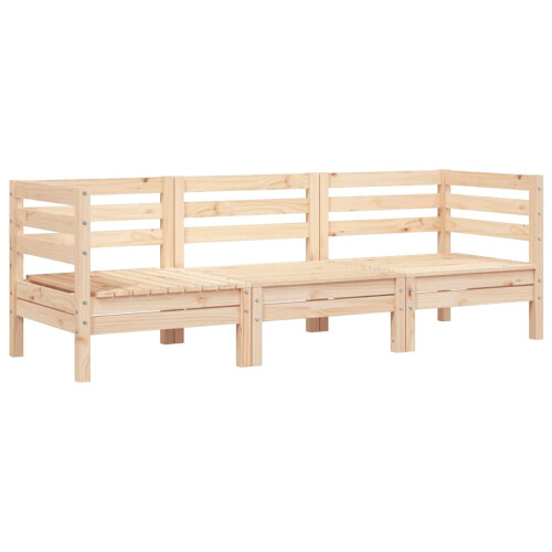 vidaXL Garden Sofa 3-Seater Outdoor Sectional Sofa Patio Couch Solid Wood Pine