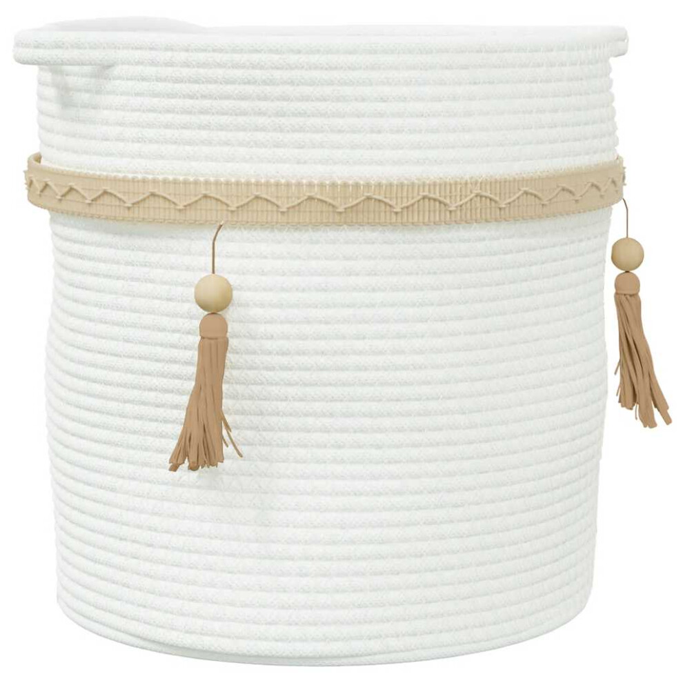 Vidaxl Storage Basket Laundry Basket Laundry Bin Washing Basket Cotton White