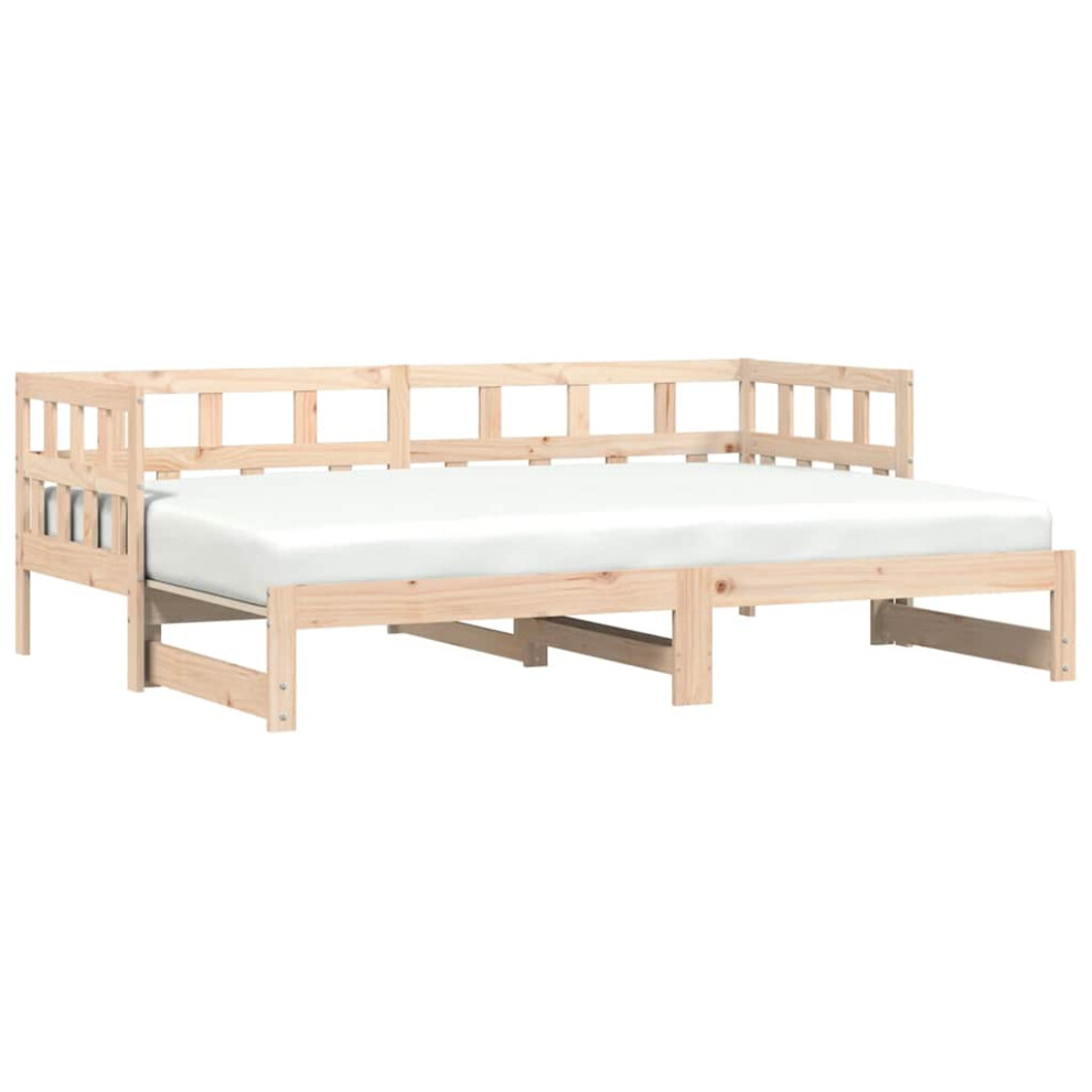 New Vidaxl (Natural, 80 X 200 Cm) Daybed With Trundle Sofa Bed Guest Bed Sleeper Sofa Solid Wood Pine