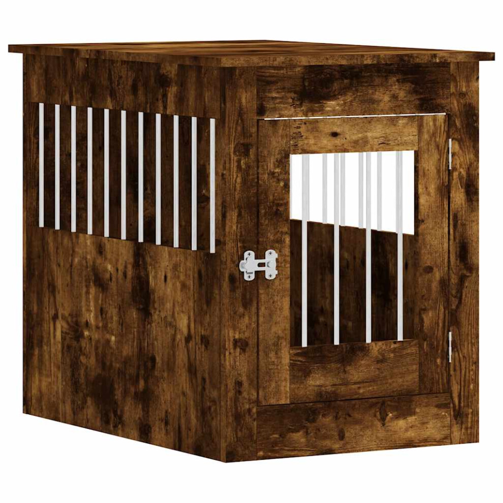 Vidaxl (Smoked Oak, 55 X 80 X 68 Cm) Dog Crate Furniture Pet Doghouse Dog Kennel Dog Cage Engineered Wood
