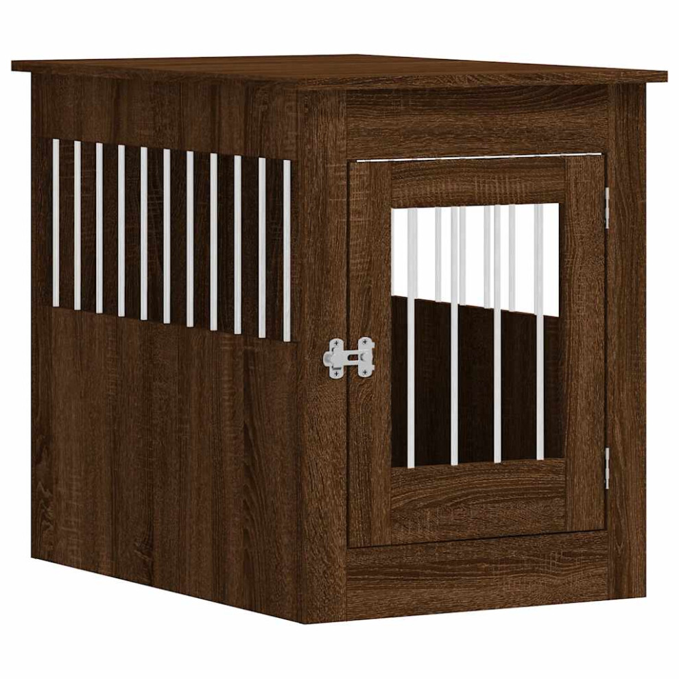 Vidaxl (Brown Oak, 55 X 80 X 68 Cm) Dog Crate Furniture Pet Doghouse Dog Kennel Dog Cage Engineered Wood