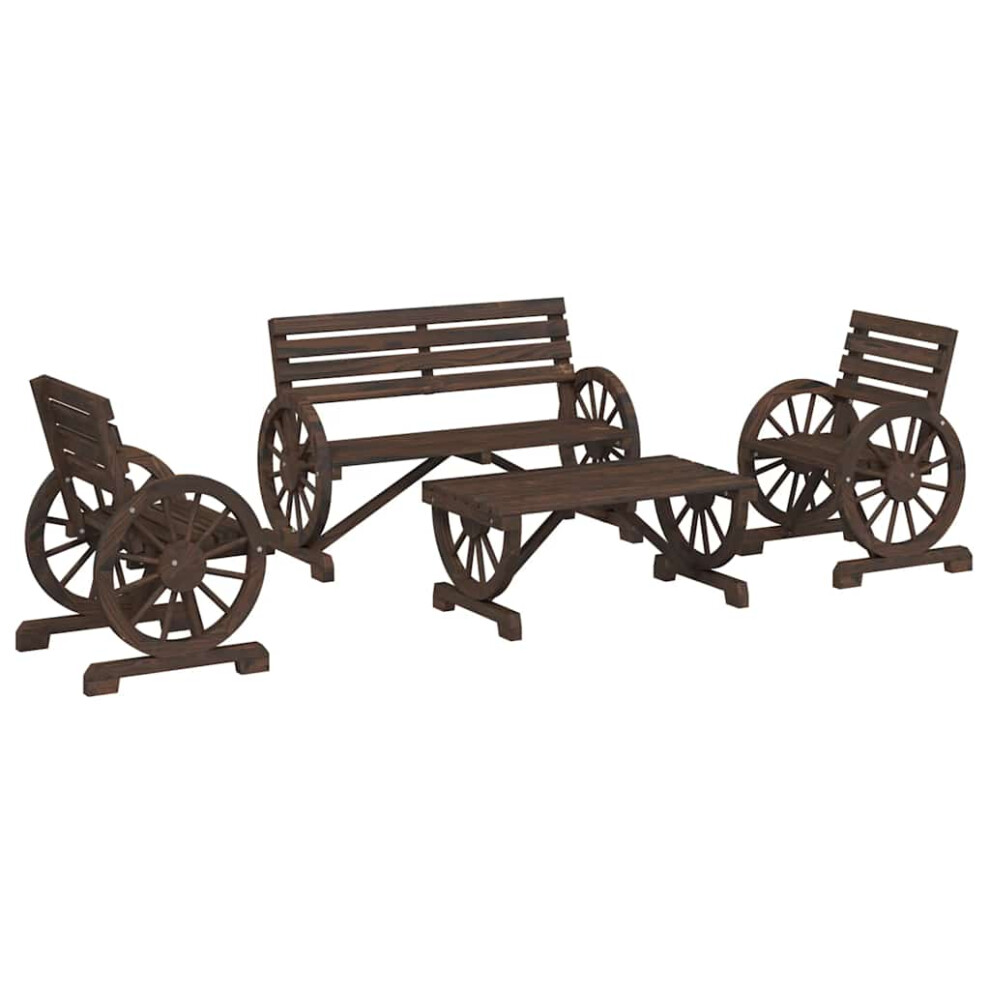 Vidaxl Garden Lounge Set 4 Piece Outdoor Table And Chairs Set Solid Wood Fir