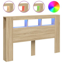 (sonoma oak, 160 x 18.5 x 103.5 cm) vidaXL LED Headboard Bed Header Bedroom Storage Bed Headboard Engineered Wood
