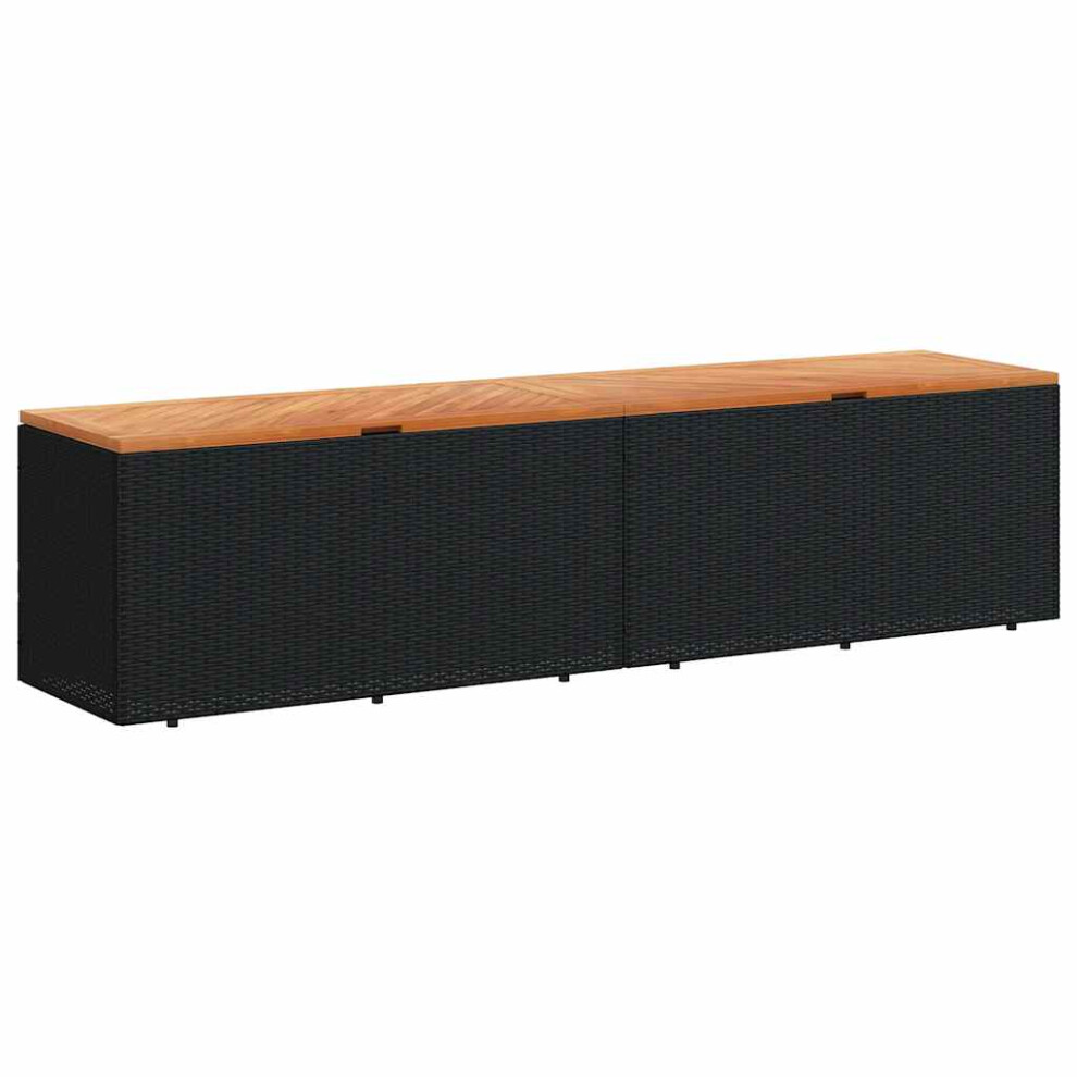 Photos - Garden Furniture VidaXL Garden Storage Box Outdoor Storage Box Black Poly Rattan Acacia Wood 