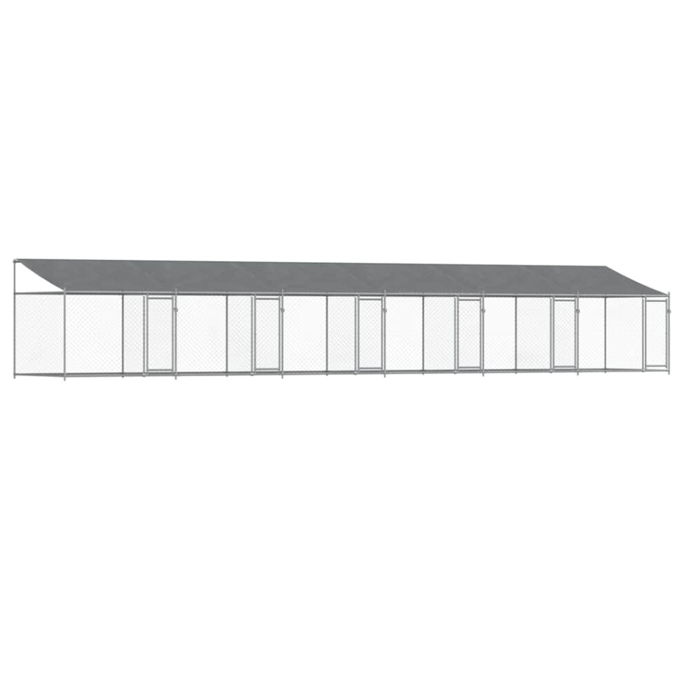 Vidaxl (4 Doors, 12 X 2 X 2 M) Dog Cage Dog Kennel Outdoor Dog Crate Pet House Grey Galvanised Steel