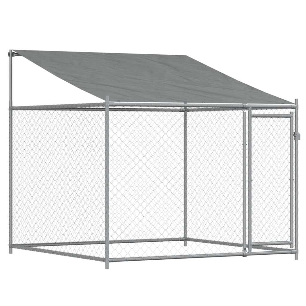 Vidaxl (1 Door, 2 X 2 X 2 M) Dog Cage Dog Kennel Outdoor Dog Crate Pet House Grey Galvanised Steel