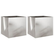 vidaXL Pflanzkübel 2 Stk. Silbern 42x40x39 cm Edelstahl