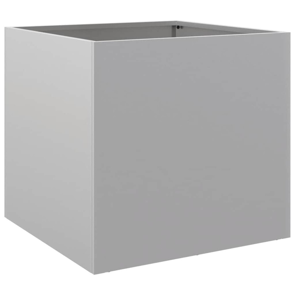 Vidaxl Planter Flower Box Plant Pot Garden Raised Bed Silver Galvanised Steel