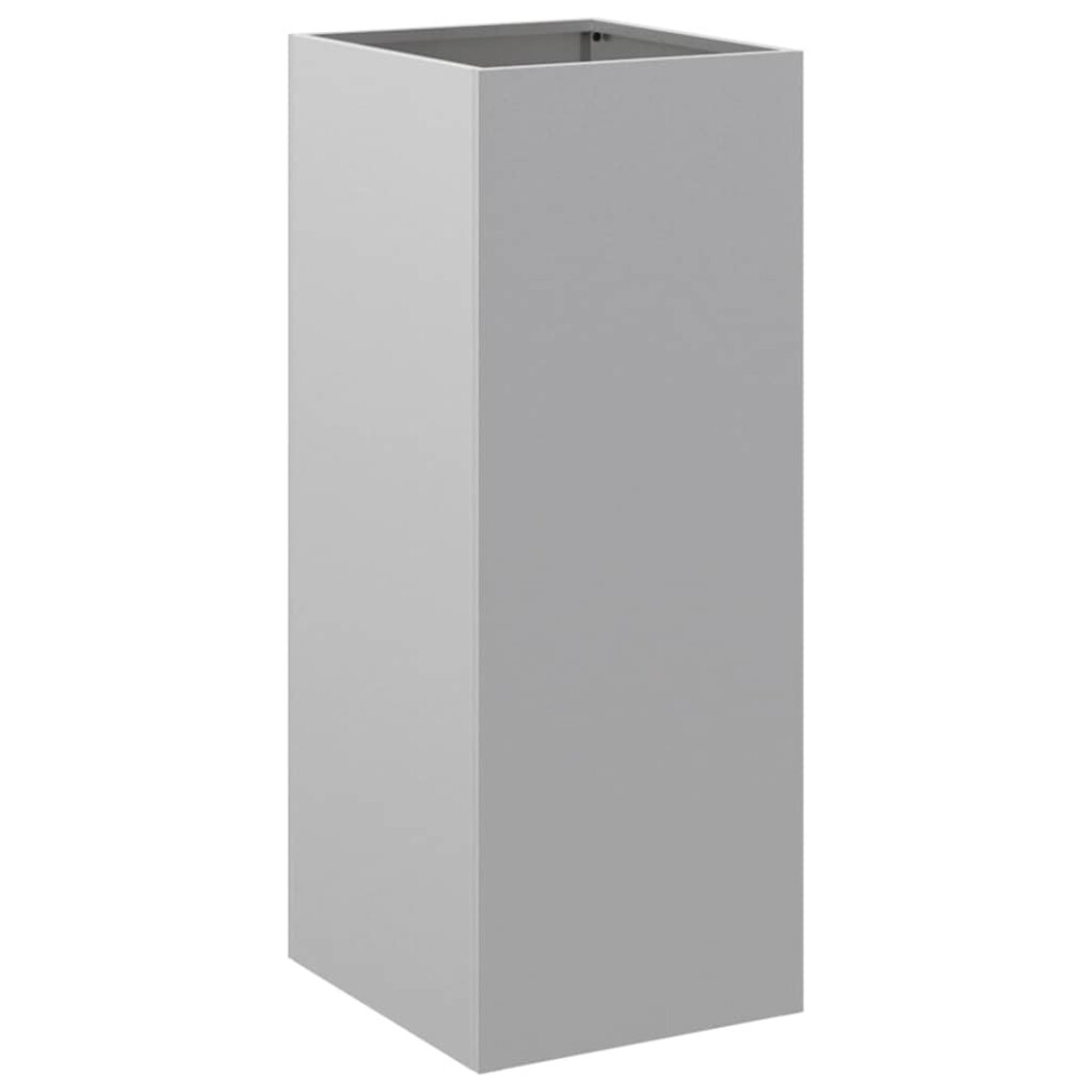 New Vidaxl ( 32 X 27.5 X 75 Cm/ 1 Pcs) Planter Raised Garden Bed Plant Pot Flower Pot Weathering Steel Silver/Grey