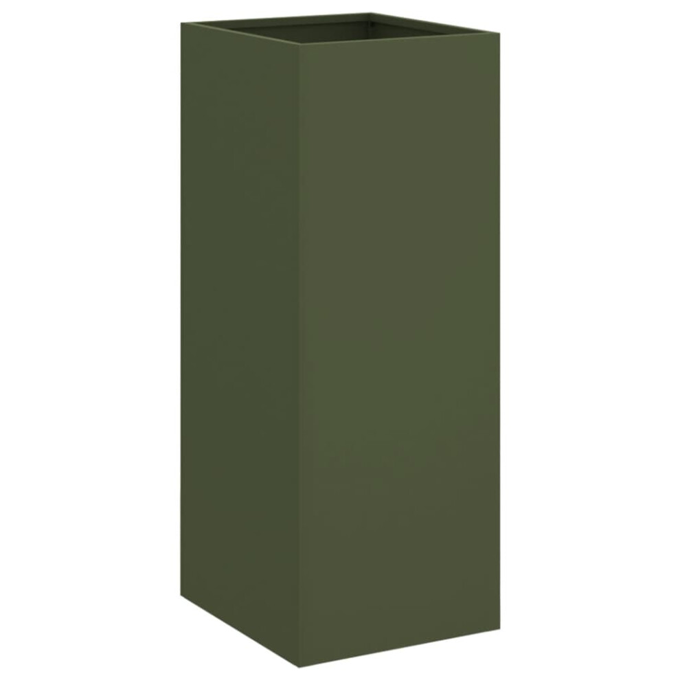 New Vidaxl (, 32 X 27.5 X 75 Cm/ 1 Pcs) Planter Raised Garden Bed Plant Pot Flower Pot Weathering Steel Green/Grey