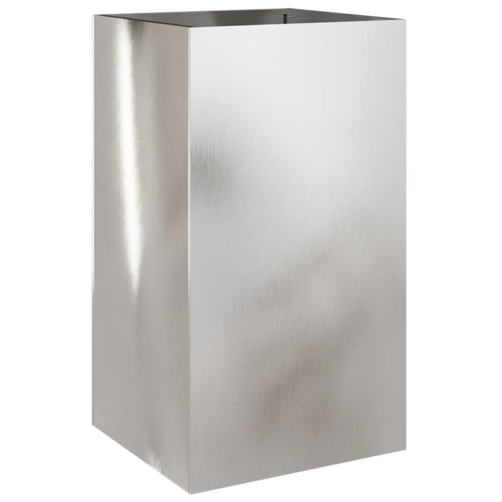 Vidaxl Planter Flower Box Plant Pot Garden Raised Bed Silver Stainless Steel