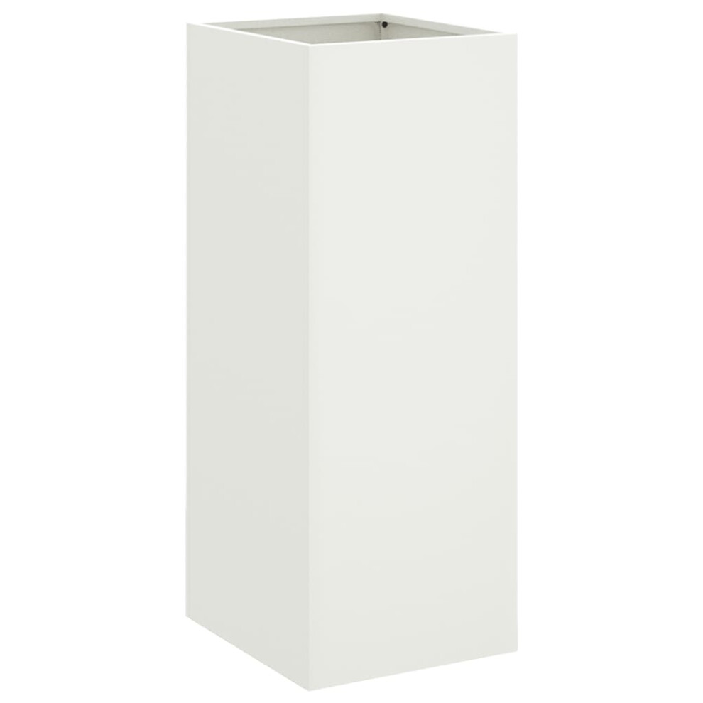 New Vidaxl (, 32 X 27.5 X 75 Cm/ 1 Pcs) Planter Raised Garden Bed Plant Pot Flower Pot Weathering Steel White/Grey