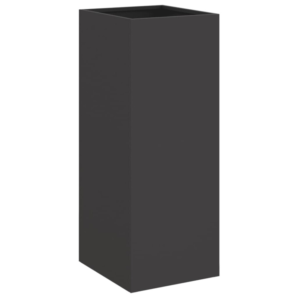 Vidaxl Planter Patio Flower Pot Garden Raised Bed Outdoor Planter Black Steel