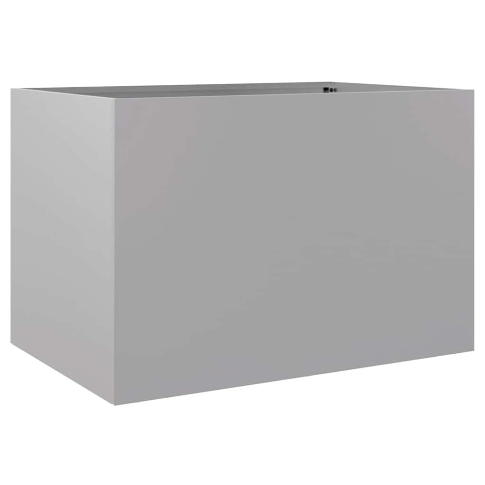 Vidaxl Planter Flower Box Plant Pot Garden Raised Bed Silver Galvanised Steel