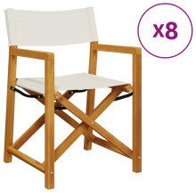 (cream, 8 pcs) vidaXL Folding Garden Chairs Outdoor Chair Patio Foldable Dining Chairs Fabric