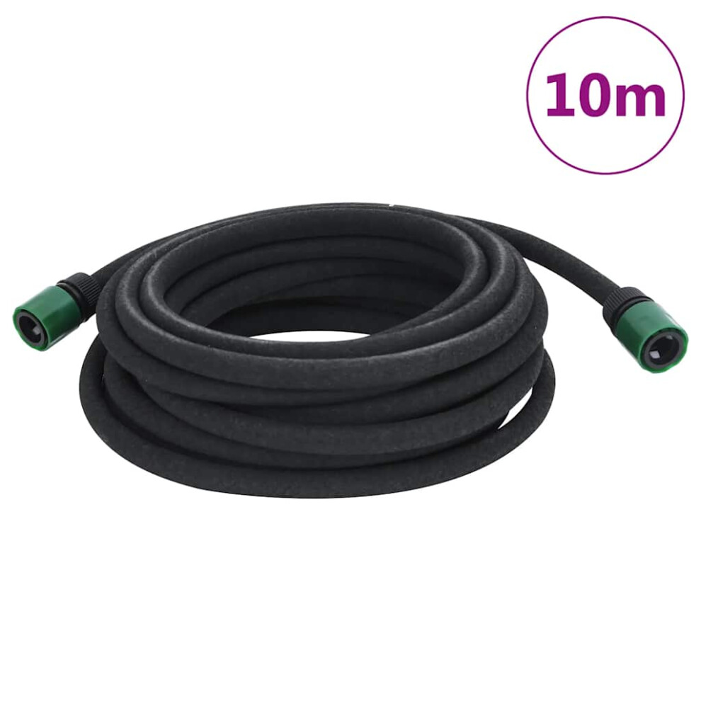 Vidaxl (Without Accessories, 10 M) Garden Soaker Hose Weeping Pipe Drip Hose Irrigation Pipe Black Rubber