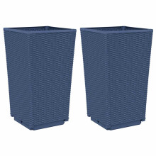 vidaXL Garden Planters Plant Pot Flower Pot Outdoor Planter 2 pcs Blue Grey PP