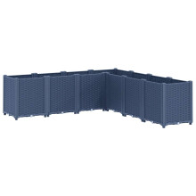 vidaXL Garden Planter Patio Plant Pot Flower Pot Outdoor Planter Blue Grey PP
