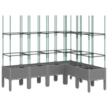 (light grey, 160 x 120 x 142,5 cm) vidaXL Garden Planter with Trellis Grey