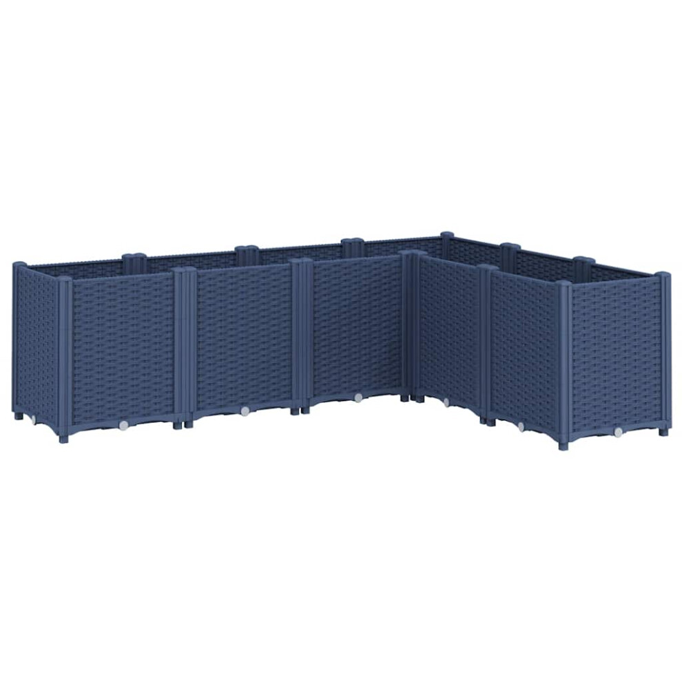 Vidaxl (Grey) Garden Planter Outdoor Flower Pot Patio Herb Planter Pot Flower Box Pp