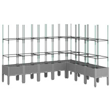 (light grey, 200 x 160 x 142,5 cm) vidaXL Garden Planter with Trellis Grey
