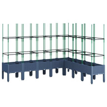 (grey, 200 x 160 x 142,5 cm) vidaXL Garden Planter with Trellis Grey