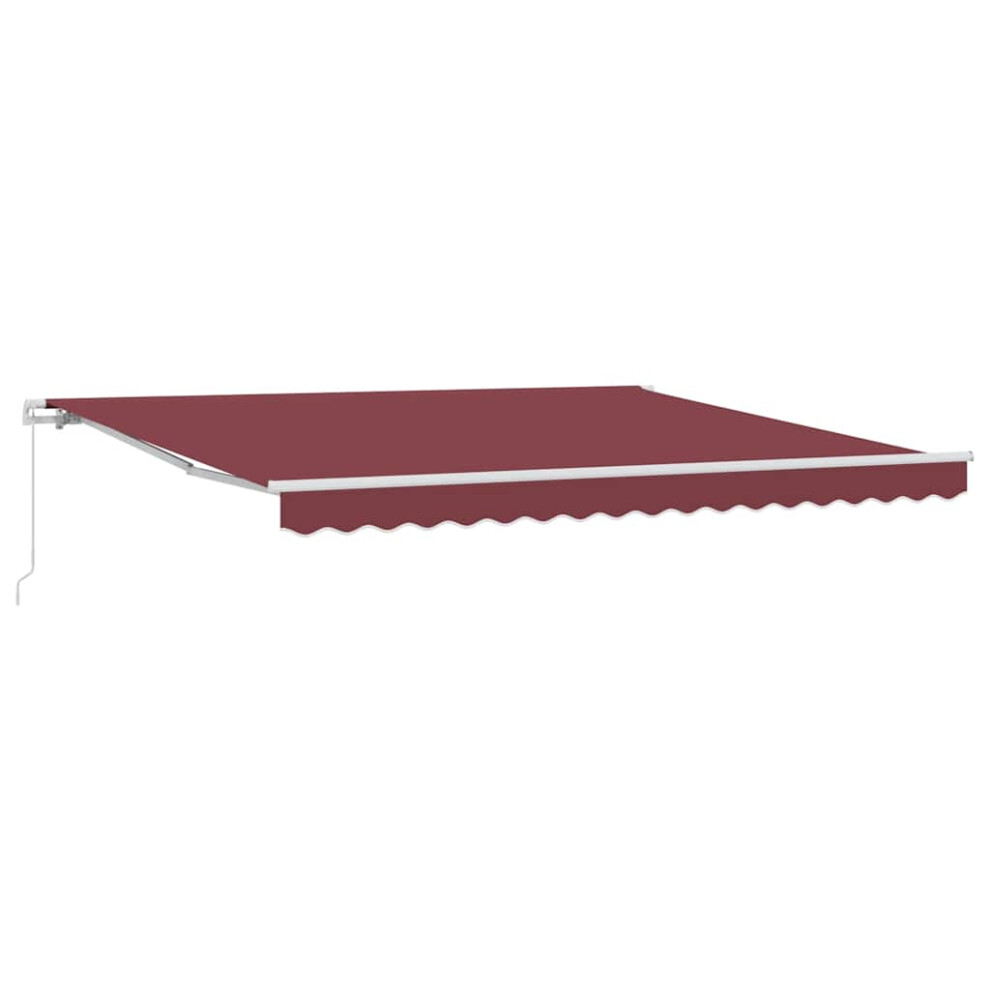 Vidaxl Manual Retractable Awning Outdoor Privacy Screen Burgundy 400X300 Cm