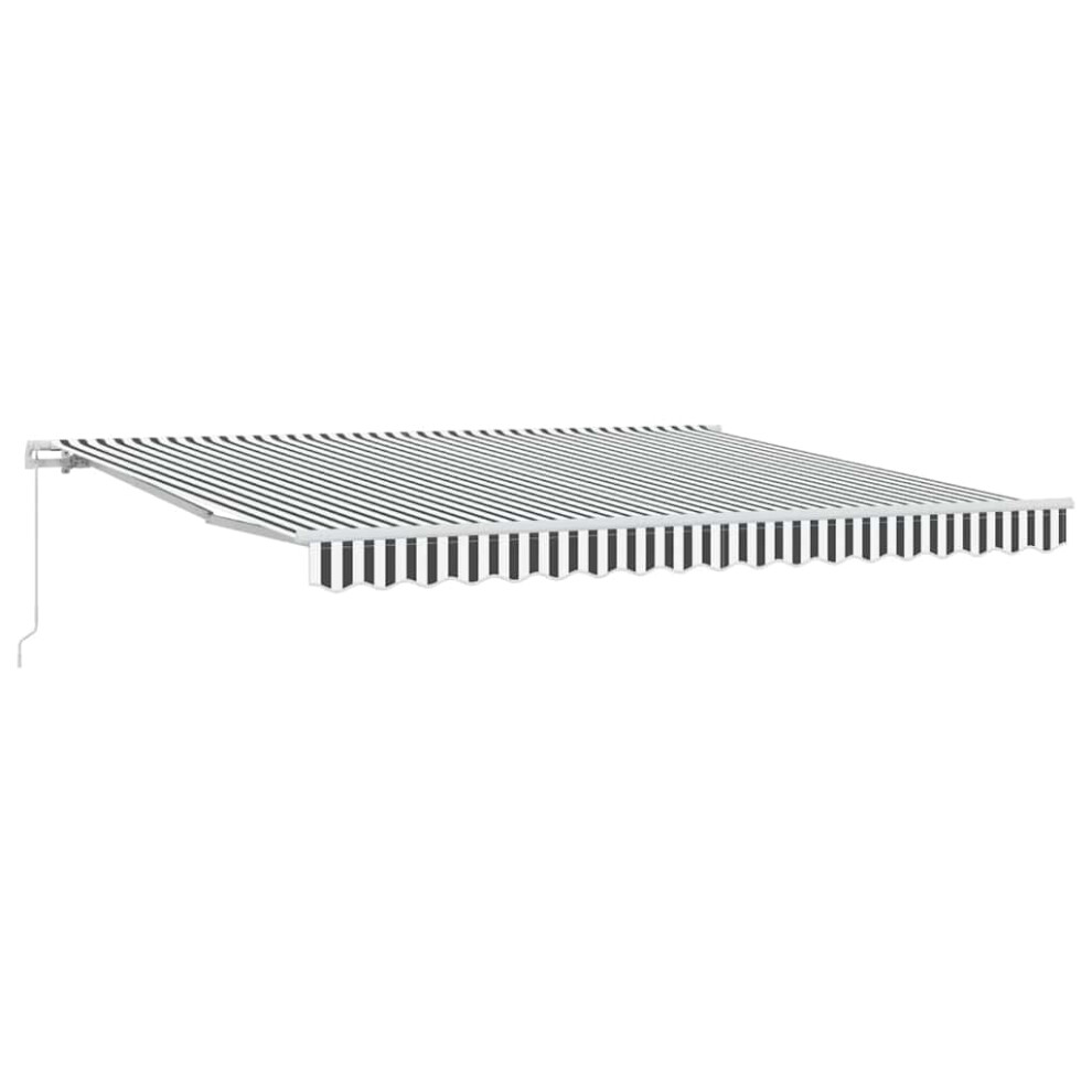 Vidaxl Manual Retractable Awning Balcony Screen Anthracite & White 400X300 Cm