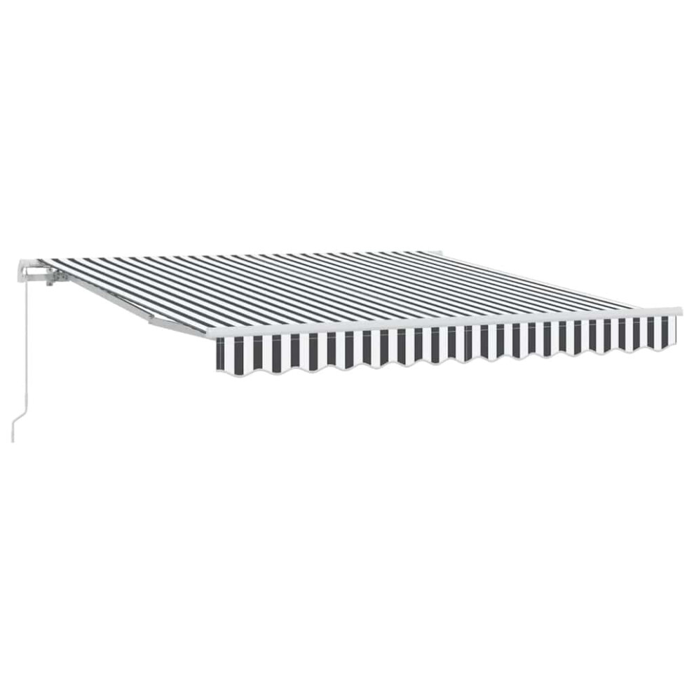 Vidaxl Manual Retractable Awning Balcony Screen Anthracite & White 300X250 Cm