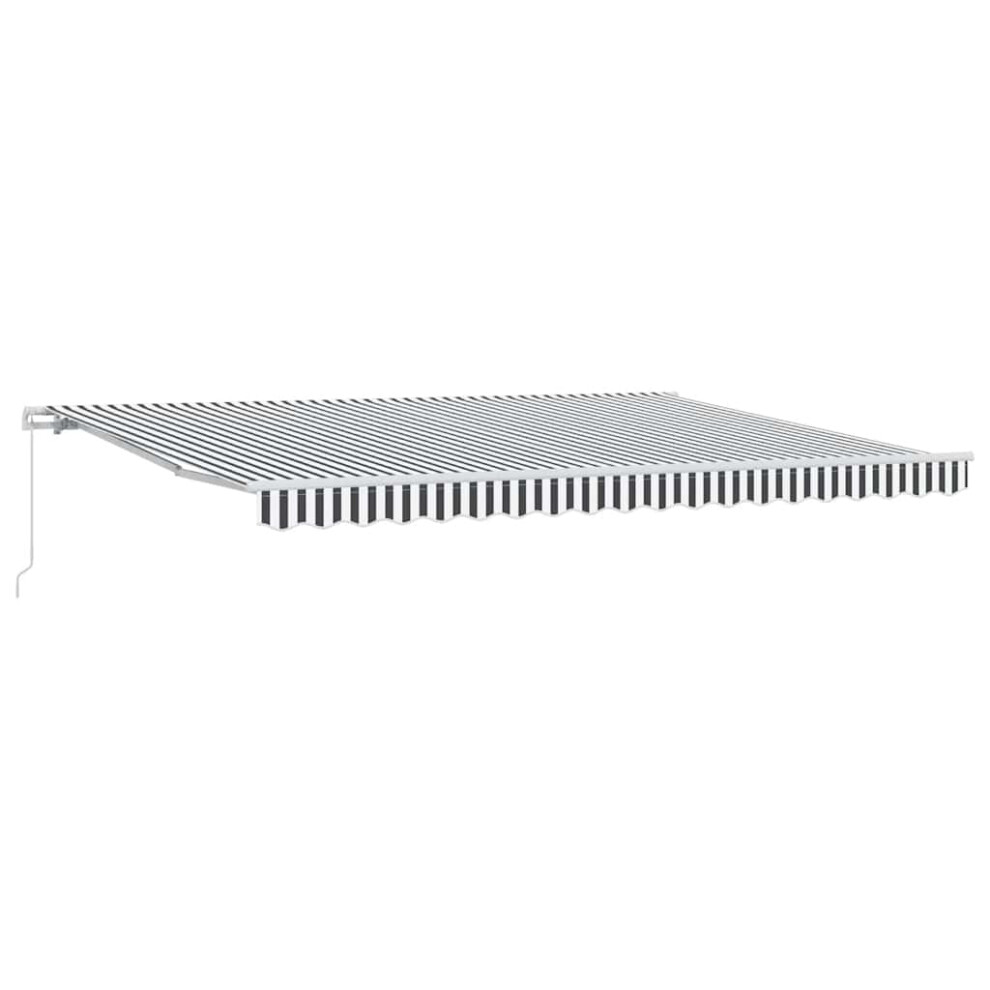 Vidaxl Manual Retractable Awning Balcony Screen Anthracite & White 450X300 Cm